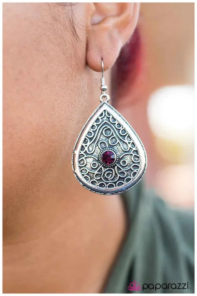 Paparazzi Earring What Are You Waiting For Purple Paparazzi Jewelry Earrings