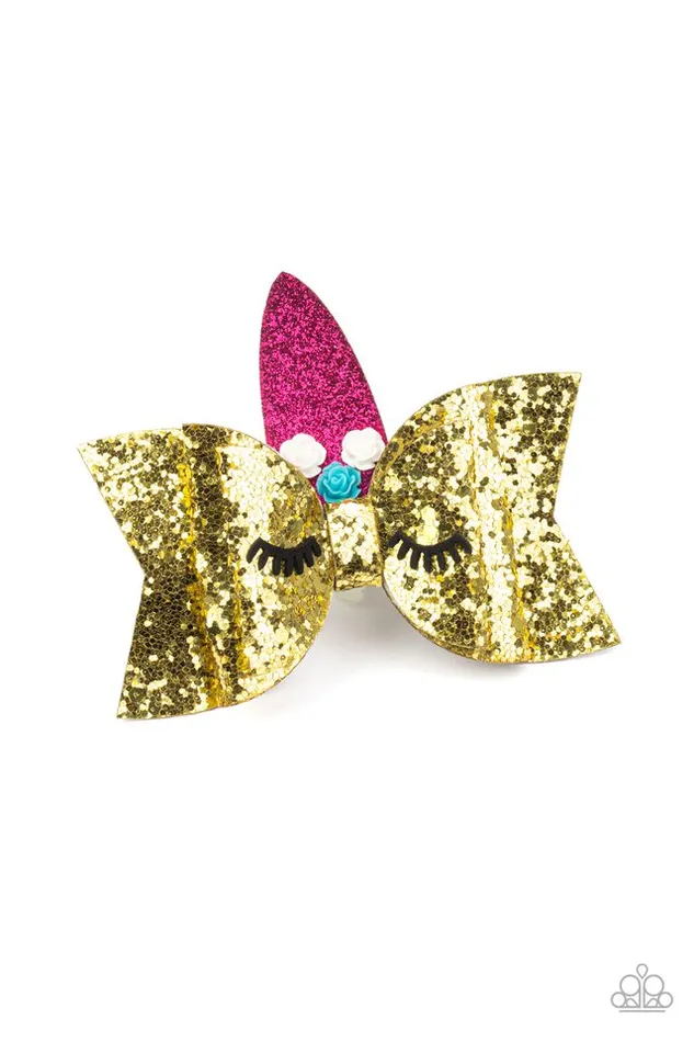 Paparazzi Hair Accessories Just Be a YOUnicorn Gold Paparazzi Jewelry Earrings