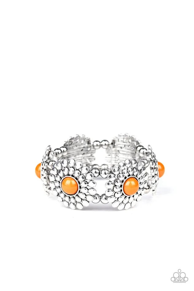 Paparazzi Jewelry Bracelets Paparazzi Bracelet Bountiful Blossoms Orange