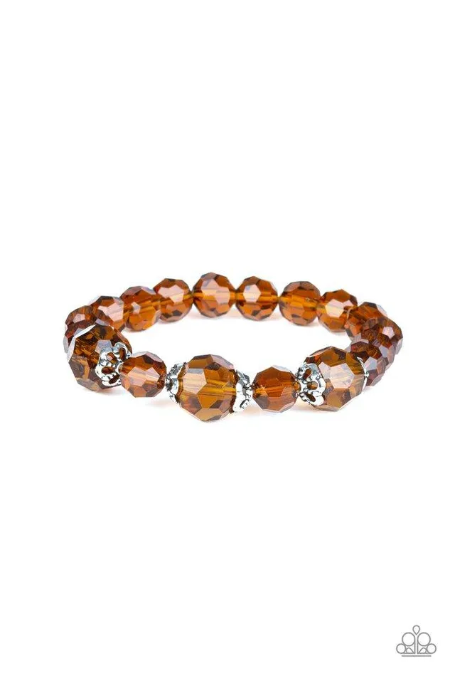 Paparazzi Jewelry Bracelets Paparazzi Bracelet Crystal Collision Brown
