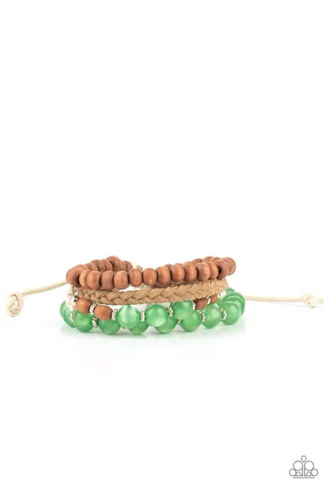 Paparazzi Jewelry Bracelets Paparazzi Bracelet Down HOMESPUN Green