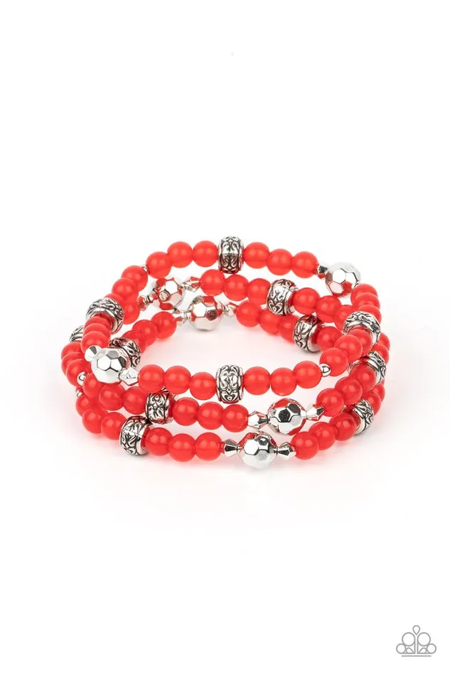Paparazzi Jewelry Bracelets Paparazzi Bracelet Here to STAYCATION Red Paparazzi Jewelry Bracelets Paparazzi Bracelet Here to STAYCATION Red