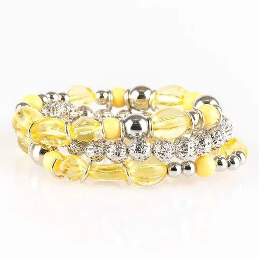 Paparazzi Jewelry Bracelets Paparazzi Bracelet Malibu Marina Yellow