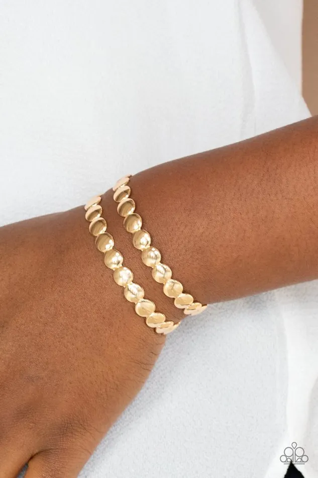 Paparazzi Jewelry Bracelets Paparazzi Bracelet On The Spot Shimmer Gold