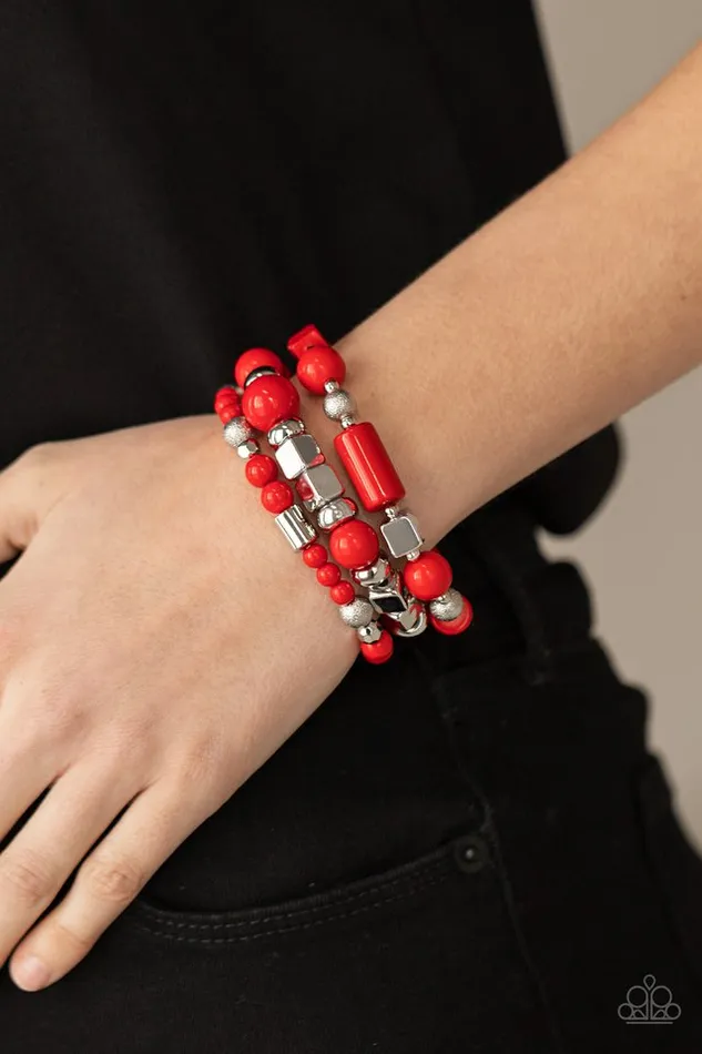 Paparazzi Jewelry Bracelets Paparazzi Bracelet Perfectly Prismatic Red