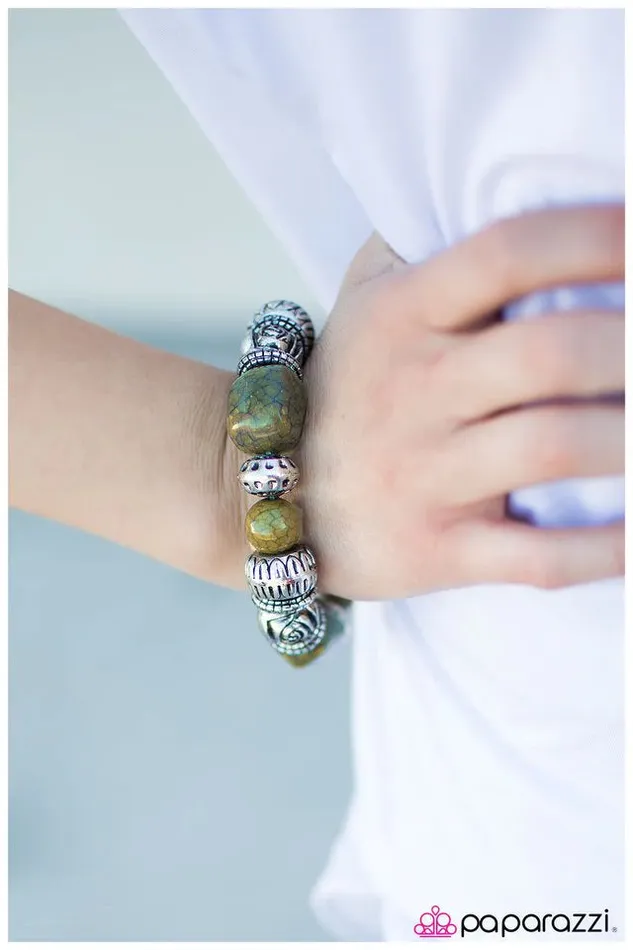 Paparazzi Jewelry Bracelets Paparazzi Bracelet Rock Steady Green