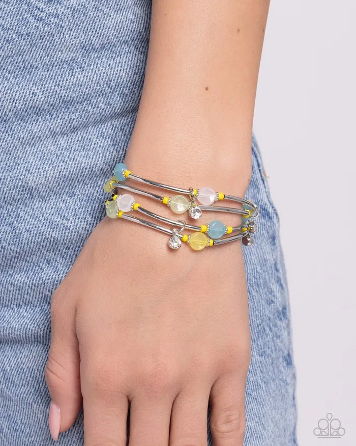 Paparazzi Jewelry Bracelets Paparazzi Bracelet Scattered Sheen Yellow