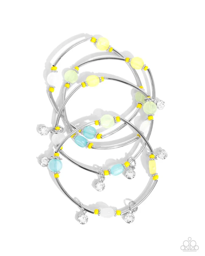 Paparazzi Jewelry Bracelets Paparazzi Bracelet Scattered Sheen Yellow