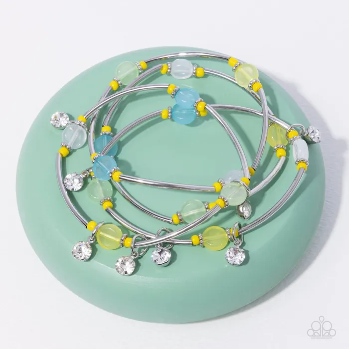 Paparazzi Jewelry Bracelets Paparazzi Bracelet Scattered Sheen Yellow
