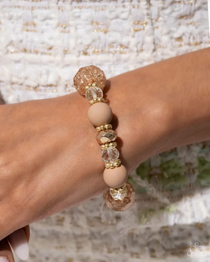 Paparazzi Jewelry Bracelets Paparazzi Bracelet Sweetly Shattered Brown