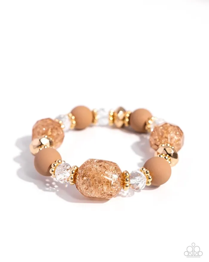 Paparazzi Jewelry Bracelets Paparazzi Bracelet Sweetly Shattered Brown