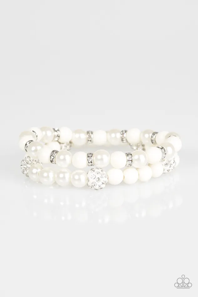 Paparazzi Jewelry Bracelets Paparazzi Bracelet Teasingly Tinseltown White
