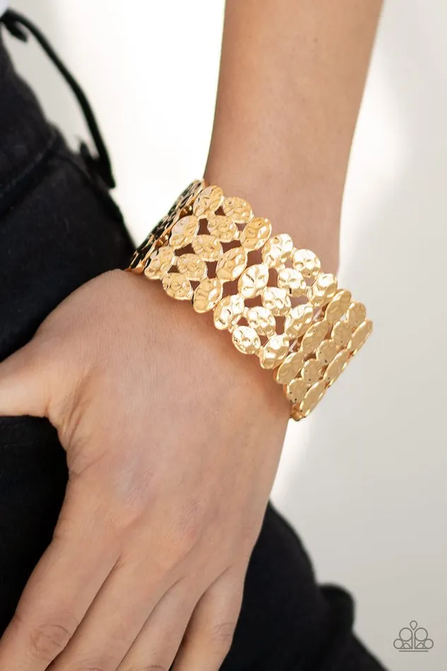 Paparazzi Jewelry Bracelets Paparazzi Bracelet Tectonic Texture Gold