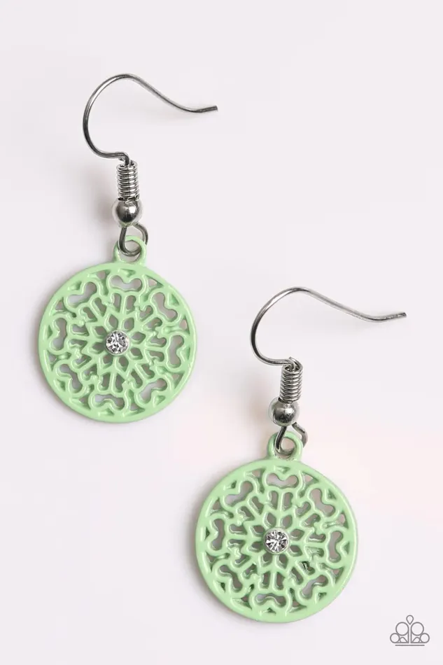 Paparazzi Jewelry Earrings Paparazzi Earring Colorfully Capricious Green