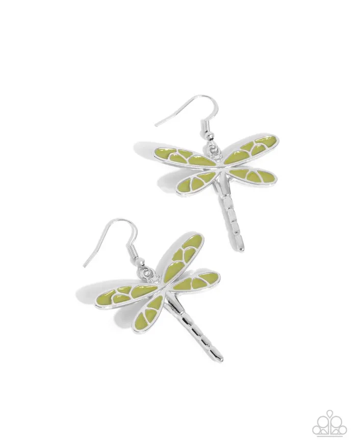 Paparazzi Jewelry Earrings Paparazzi Earring Dragonfly Descent Green Paparazzi Jewelry Earrings Paparazzi Earring Dragonfly Descent Green