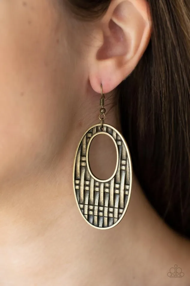 Paparazzi Jewelry Earrings Paparazzi Earring Engraved Edge Brass