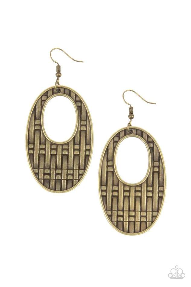 Paparazzi Jewelry Earrings Paparazzi Earring Engraved Edge Brass