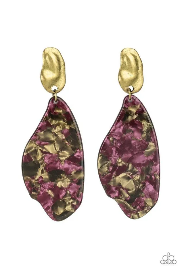 Paparazzi Jewelry Earrings Paparazzi Earring Fish Out of Water Brass