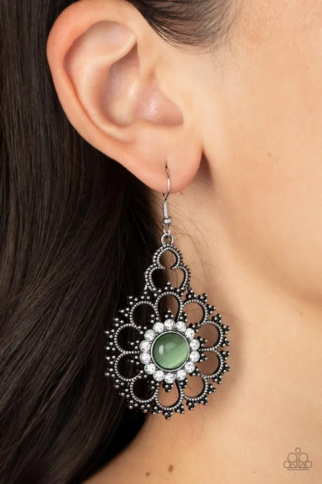 Paparazzi Jewelry Earrings Paparazzi Earring Floral Renaissance Green