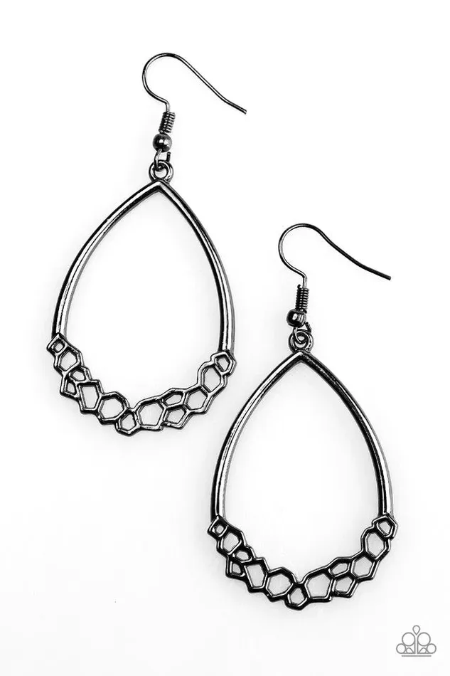 Paparazzi Jewelry Earrings Paparazzi Earring Geo GoGetter Black
