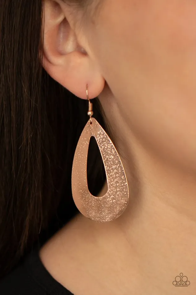 Paparazzi Jewelry Earrings Paparazzi Earring Hand It OVAL Rose Gold