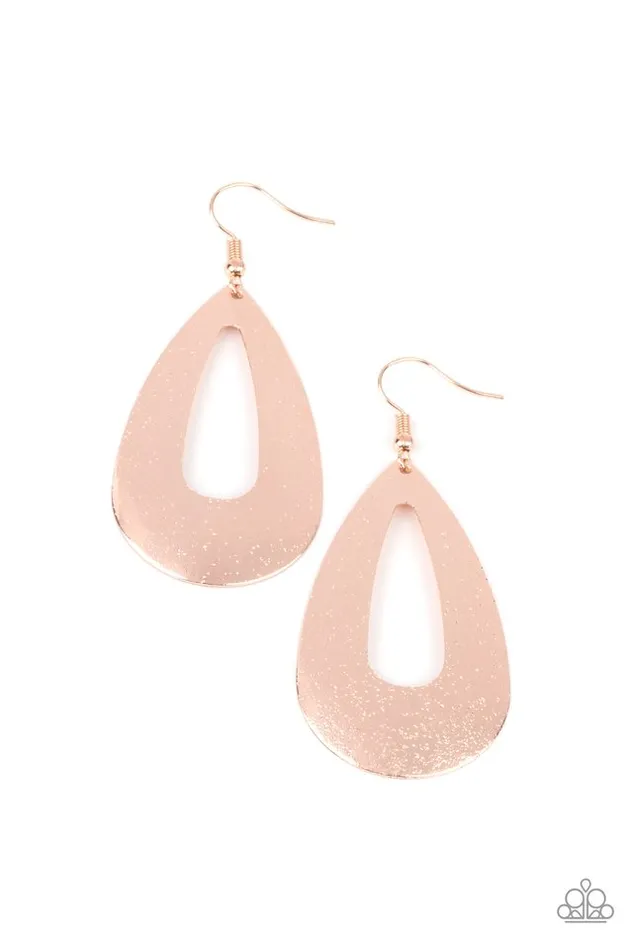 Paparazzi Jewelry Earrings Paparazzi Earring Hand It OVAL Rose Gold