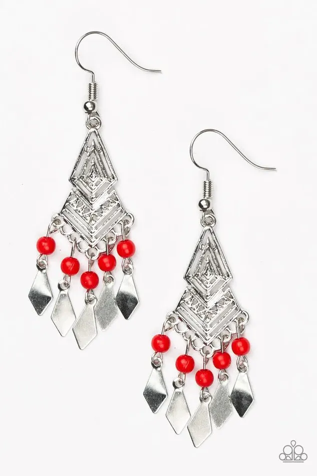 Paparazzi Jewelry Earrings Paparazzi Earring Island Import Red