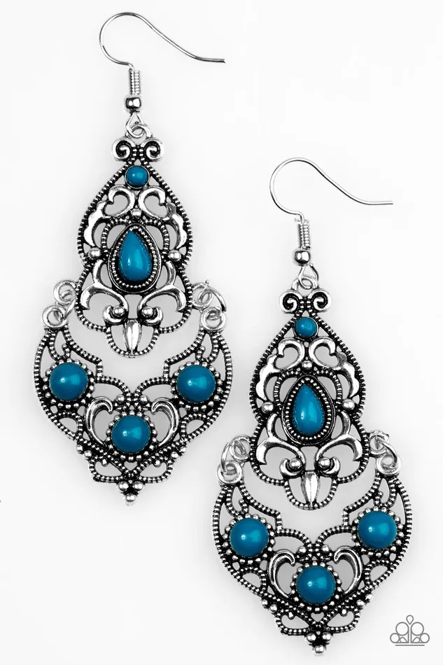 Paparazzi Jewelry Earrings Paparazzi Earring Jungle Runway Blue