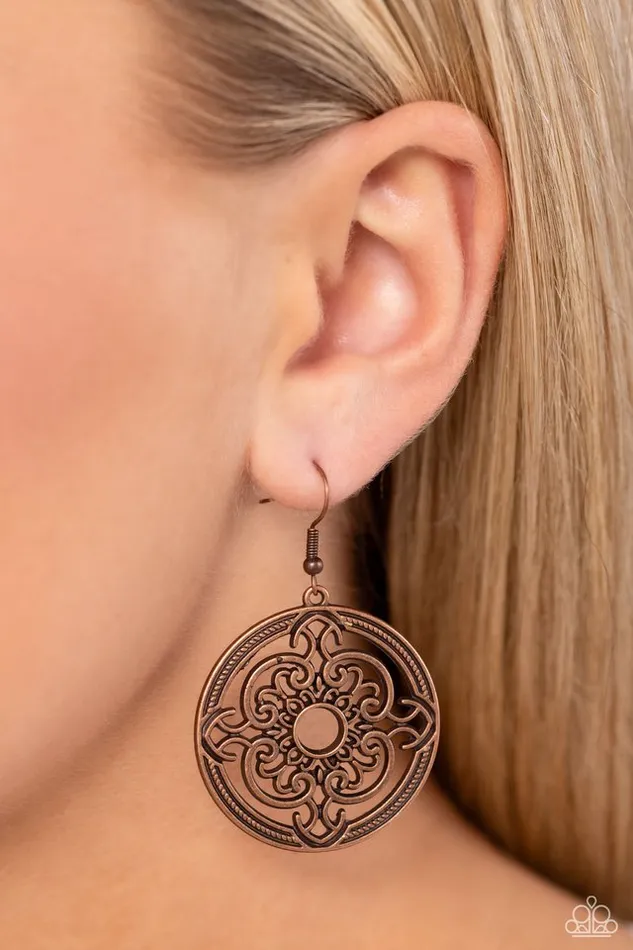 Paparazzi Jewelry Earrings Paparazzi Earring Mandala Meditation Copper
