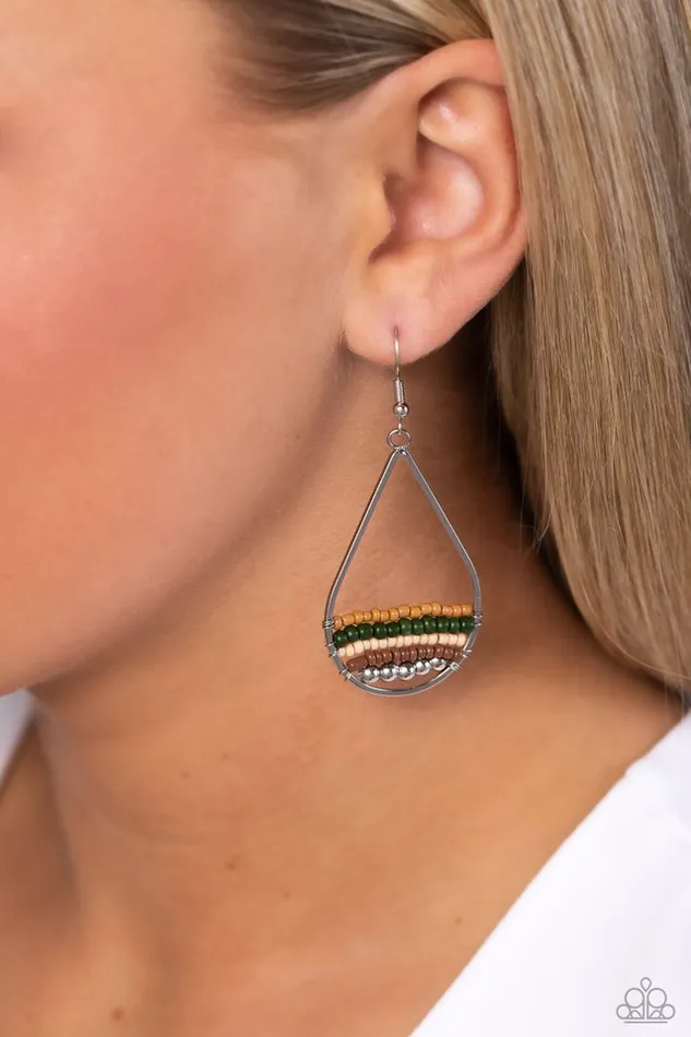 Paparazzi Jewelry Earrings Paparazzi Earring Mojave Mardi Gras Green