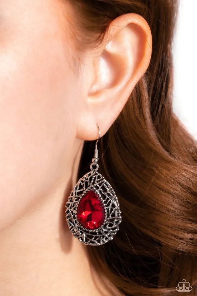 Paparazzi Jewelry Earrings Paparazzi Earring Nest Nouveau Red