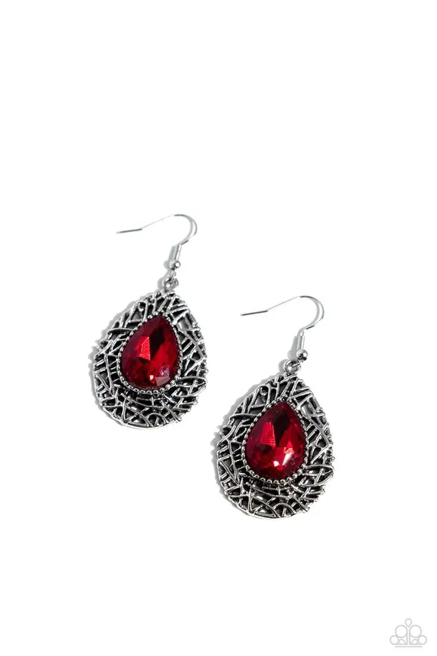 Paparazzi Jewelry Earrings Paparazzi Earring Nest Nouveau Red Paparazzi Jewelry Earrings Paparazzi Earring Nest Nouveau Red