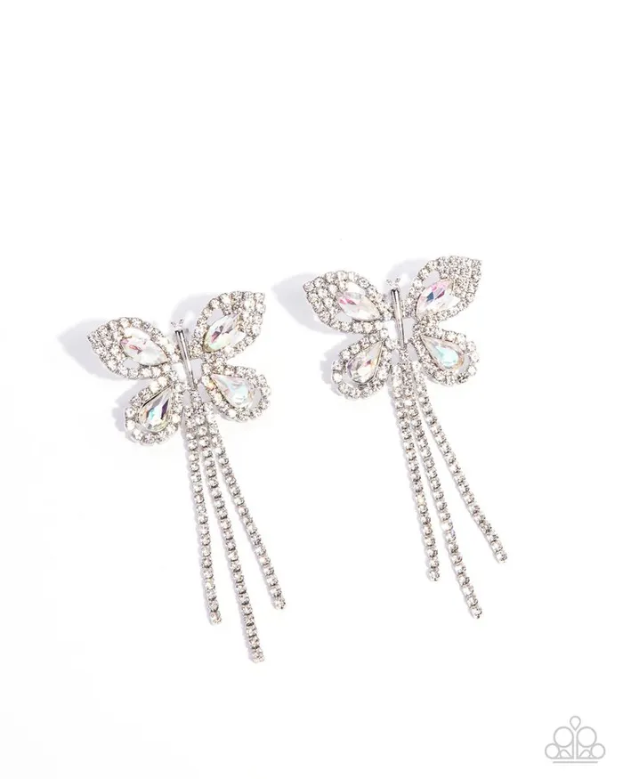 Paparazzi Jewelry Earrings Paparazzi Earring Next SOAR White Paparazzi Jewelry Earrings Paparazzi Earring Next SOAR White