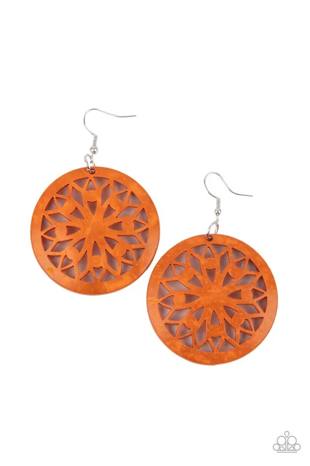 Paparazzi Jewelry Earrings Paparazzi Earring Ocean Canopy Orange Paparazzi Jewelry Earrings Paparazzi Earring Ocean Canopy Orange