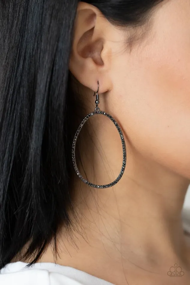 Paparazzi Jewelry Earrings Paparazzi Earring OVALruled Black
