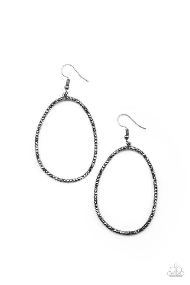 Paparazzi Jewelry Earrings Paparazzi Earring OVALruled Black