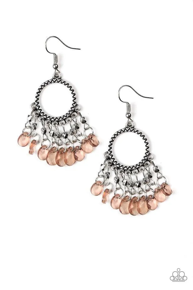 Paparazzi Jewelry Earrings Paparazzi Earring Paradise Palace Brown