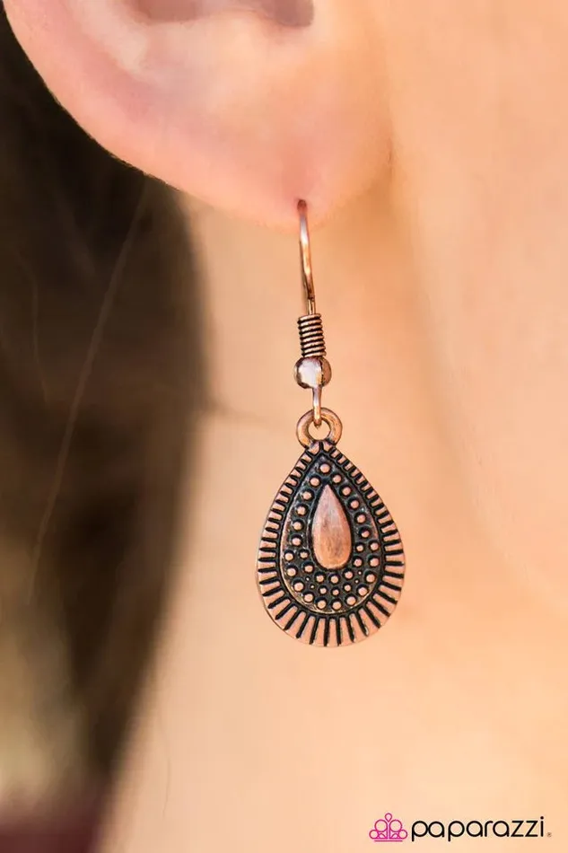 Paparazzi Jewelry Earrings Paparazzi Earring Rain Parade Copper