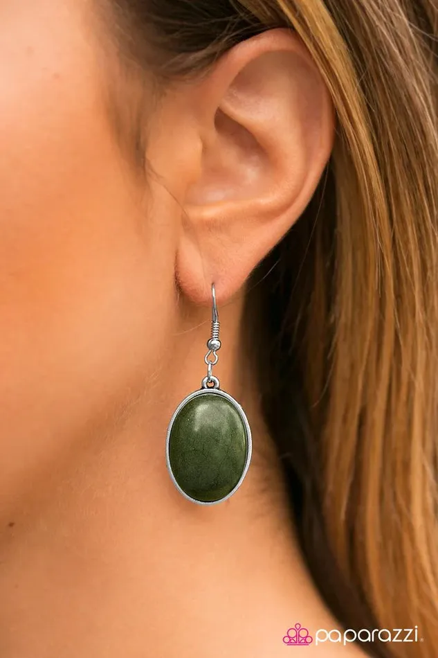 Paparazzi Jewelry Earrings Paparazzi Earring Ranch Romance Green