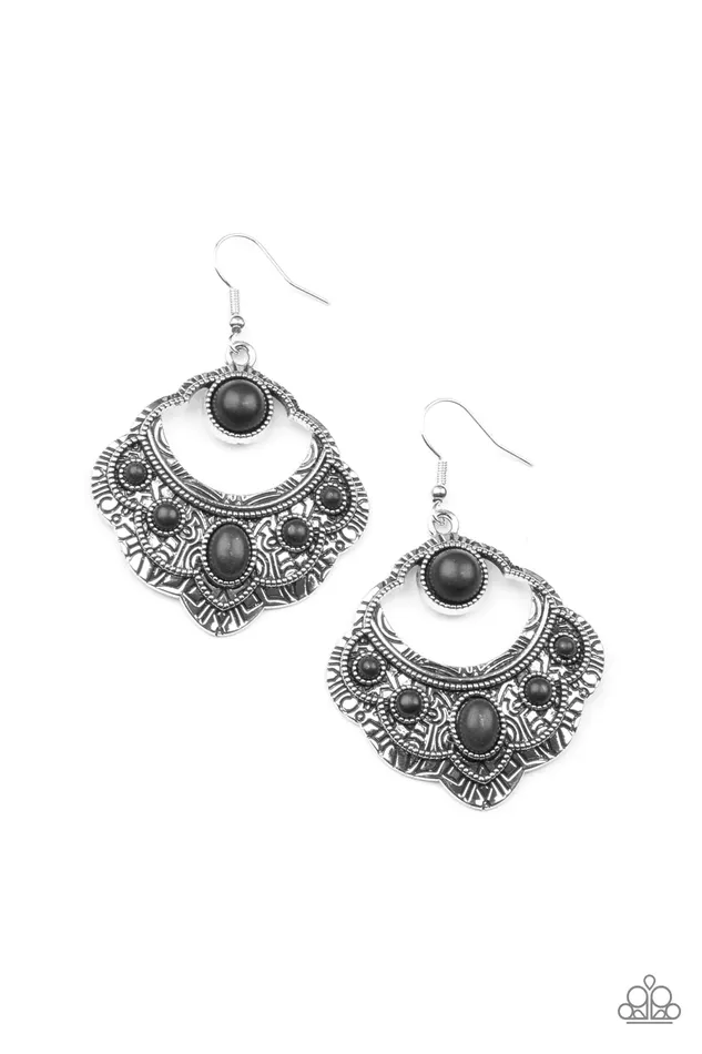 Paparazzi Jewelry Earrings Paparazzi Earring Saguaro Sunset Black