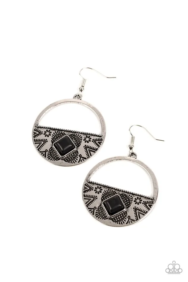 Paparazzi Jewelry Earrings Paparazzi Earring Sandstone Prairie Black