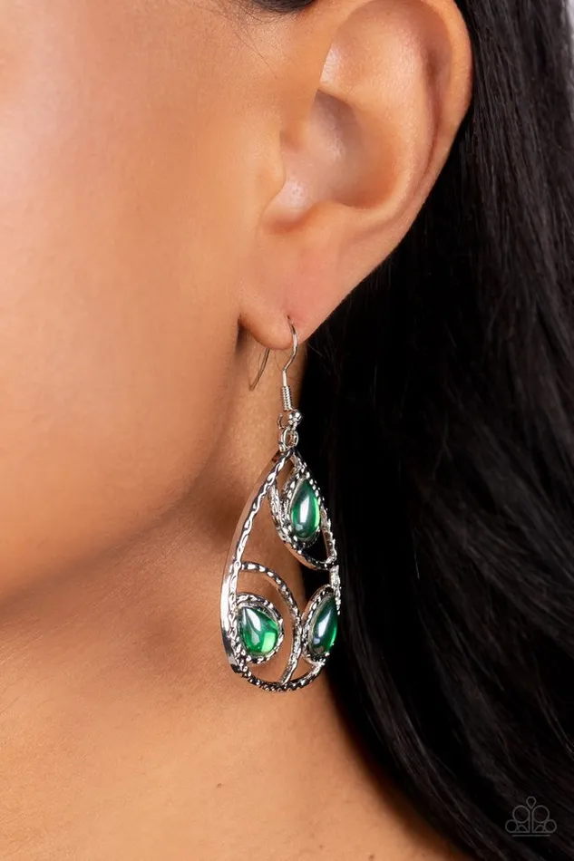 Paparazzi Jewelry Earrings Paparazzi Earring Send the BRIGHT Message Green