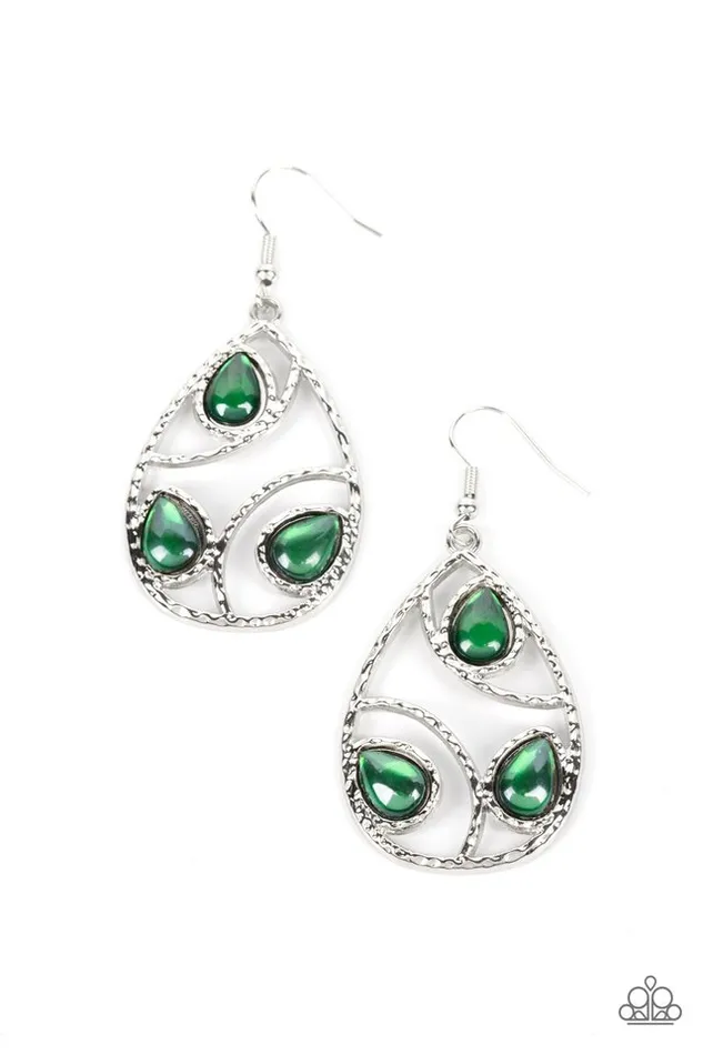 Paparazzi Jewelry Earrings Paparazzi Earring Send the BRIGHT Message Green
