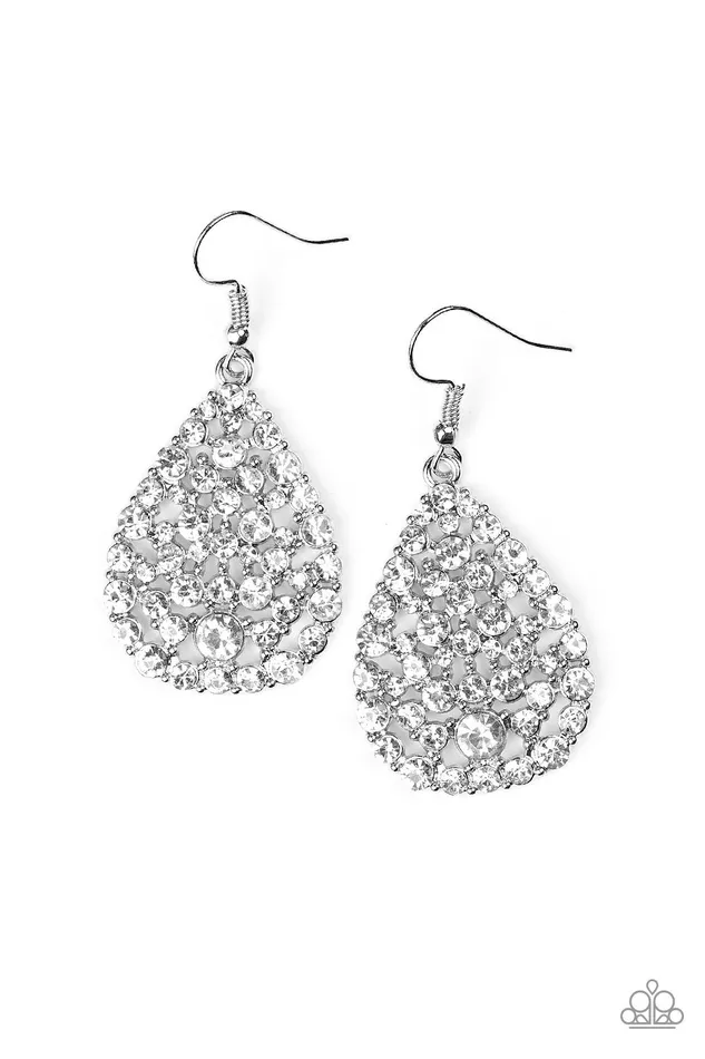 Paparazzi Jewelry Earrings Paparazzi Earring Sparkle Brighter White