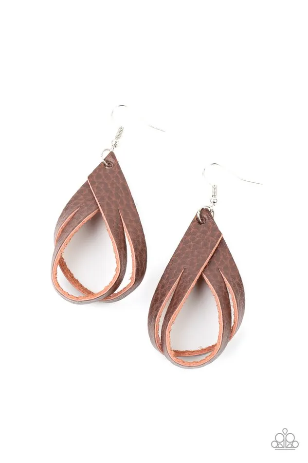 Paparazzi Jewelry Earrings Paparazzi Earring Thats A STRAP Brown Paparazzi Jewelry Earrings Paparazzi Earring Thats A STRAP Brown