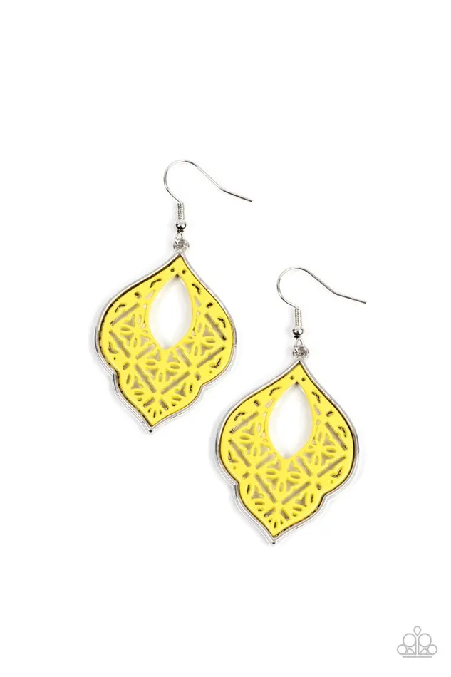 Paparazzi Jewelry Earrings Paparazzi Earring Thessaly Terrace Yellow