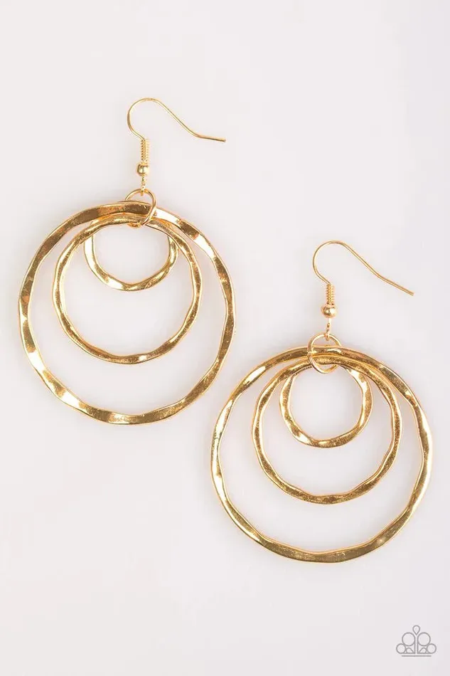 Paparazzi Jewelry Earrings Paparazzi Earring Whirling Worlds Gold