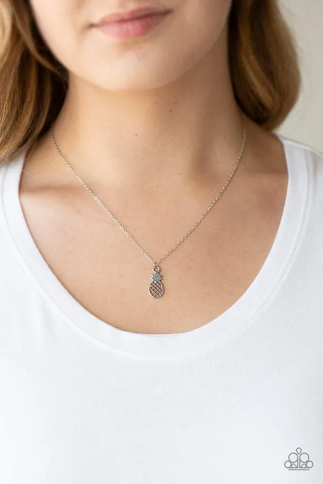 Paparazzi Jewelry Necklaces Paparazzi Necklace A PINEAPPLE a Day Silver