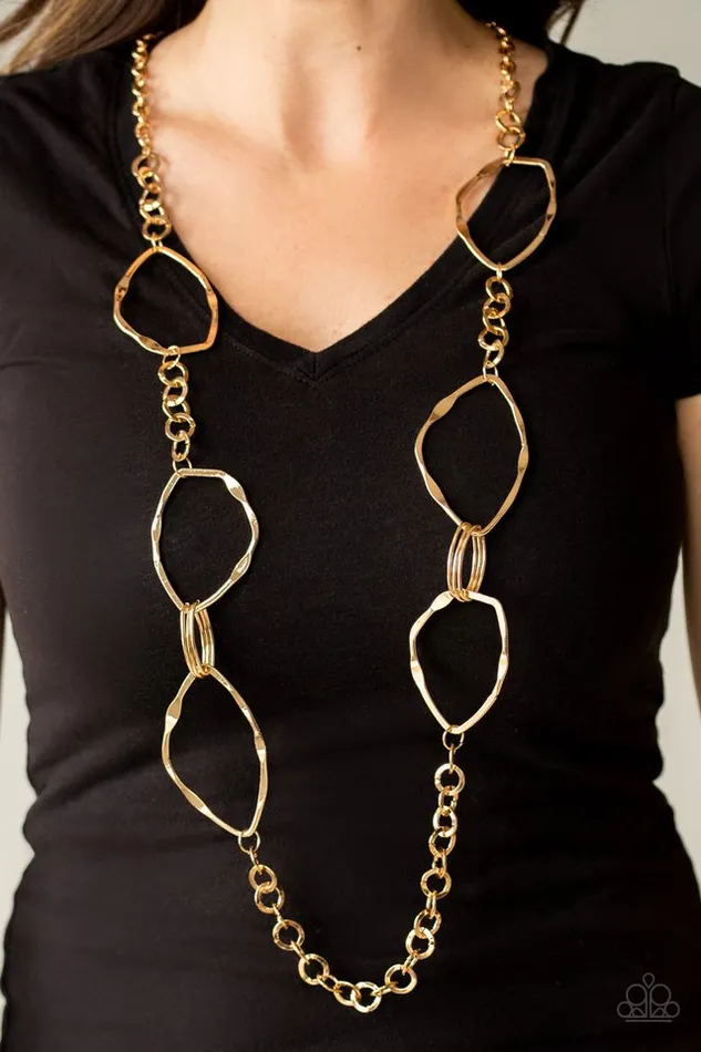 Paparazzi Jewelry Necklaces Paparazzi Necklace Abstract Artifact Gold