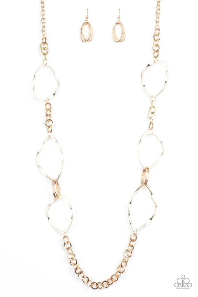 Paparazzi Jewelry Necklaces Paparazzi Necklace Abstract Artifact Gold